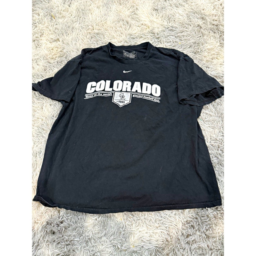 Nike Colorado Rockies Baseball Shirt Black Short Sleeve T-Shirt XL MLB